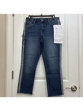 Unpublished Jean Company Sample Jeans With Raw Seam Accent  31” X 25” Rise 9.5”